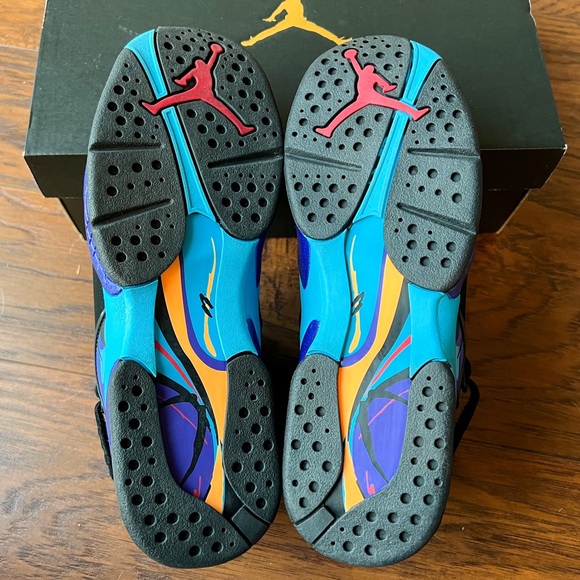 NIB ✨ Nike Air Jordan 8 Retro ‘Aqua’ GS | Size 6.5y 8w - Picture 9 of 12